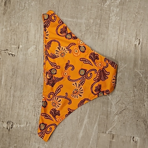 💕A.L.C.💕 Margot Bikini Bottom ~ Orange Abstract Paisey Multi-Color XL NWT - Picture 5 of 10